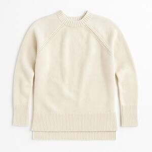 Classic preppy, normcore J.Crew Women 100% Wool Cable Knit Sweater Cream Size M